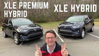 2021 RAV4 XLE Hybrid vs XLE Premium Hybrid I Compare So You Can Decide [upl. by Yrocej]