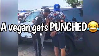 Vegan Protester Gets Punched at Horse Race [upl. by Demona]