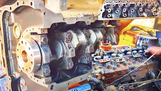 Rebuilding amp Assembly Of 4 cylinder Heavy Duty Tractor Engine [upl. by Iznek758]