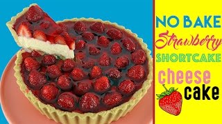 Strawberry Shortcake Cheesecake Recipe  NO BAKE  Elise Strachan  My Cupcake Addiction [upl. by Lorinda]