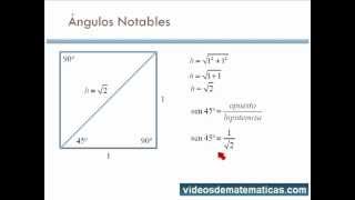 Ángulos Notables  angulo de 45 grados videosdematematicascom [upl. by Trebornhoj839]