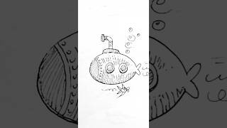 How to draw a submarine shorts drawing [upl. by Krystalle]