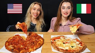 AMERICA vs ITALIA People Try Each Others Pizza MARGHERITA PEPPERONI [upl. by Aniratak]