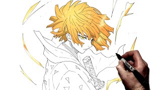 How to Draw Zenitsu ALT  Step By Step  Demon Slayer [upl. by Gievlos]