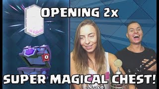 CLASH ROYALE  MEGA OPENING 2X SUPER MAGICAL CHEST [upl. by Ahsikym969]