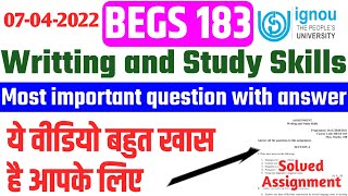 Begs 183 important question answer  Begs 183 solved assignment  Begs 183 previous year question [upl. by Cherise]