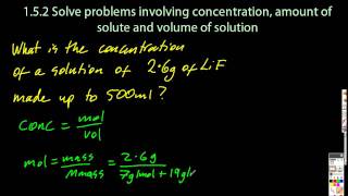 13S145 Solve Problems Using Concentration Amount of Solute and Volume SL IB Chemistry [upl. by Lanford434]