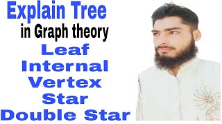 Explain Tree leafInternal VertexBranch Star Double Star Cater pillar in Graph theory [upl. by Nerag]