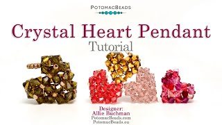 Crystal Heart Pendant DIY Jewelry Making Tutorial by PotomacBeads [upl. by Donaldson]