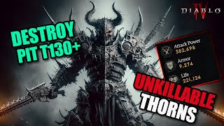 RAIDBOSS Thorns Barbarian  DECIMATES The Pit  Diablo 4 Build Guides [upl. by Wivestad]