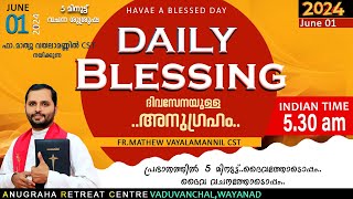 DAILY BLESSING 2024 JUNE 01FRMATHEW VAYALAMANNIL CST [upl. by Leiuqese]