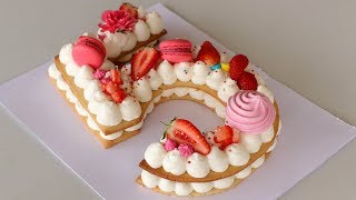 Number Cake  Alphabet Cake  How to Make Cream Tart [upl. by Jansson347]