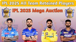 IPL 2025 Mega Auction  IPL 2025 All Team Retained Players [upl. by Nired]