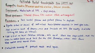 Activated partial thromboplastin timeAPTT test manual method in hindi and urdu [upl. by Aivatahs]