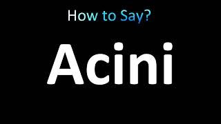 How to Pronounce Acini [upl. by Kraul]