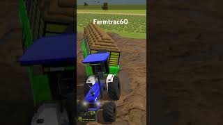 shortsfeed tractor5568 farmtrac60 pulling a big trolley [upl. by Lenz71]