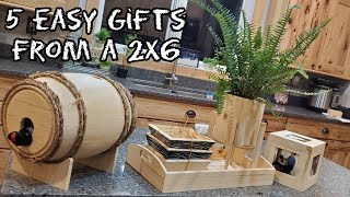 Making 5 Gifts from a Single 2x6  Woodworking  Gift Ideas [upl. by Adnilreb]