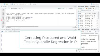 Generate R Square and Wald Test in Quantile Regression In R [upl. by Naes201]