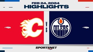 NHL Highlights  Flames vs Oilers  February 24 2024 [upl. by Semreh]