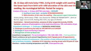 12 SEP 2024 ANESTHESIA FOR NEONATE WITH MENINGOCELE  PROF V NAGASWAMY  MIOT SESSION 17 [upl. by Dirraj700]