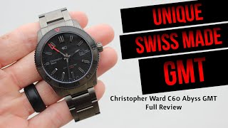 Christopher Ward C60 Abyss GMT  Full Review  Swiss Made Gunmetal GMT Watch [upl. by Perron472]