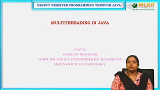 LEC27 Object Oriented Programming Through Java  Multi Threading in Java by Mrs S Navya [upl. by Hayidah]