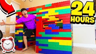 24 HOUR GIANT LEGO HOUSE CHALLENGE [upl. by Annonyw]