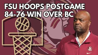 FSU Basketball  Florida State Boston College  Leonard Hamilton on 8476 win over Boston College [upl. by Ardnovahs73]