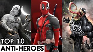 Top 10 Anti Hero In MCU  Deadpool  Venom  Moon Knight  Explained in Hindi  Blade [upl. by Annaynek927]