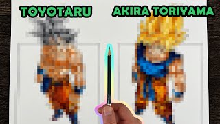 Drawing Goku Ultra Instinct Super Saiyan in 2 Styles  Akira Toriyama and Toyotaro [upl. by Gerick]