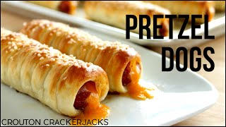 Pretzel Dogs Homemade Soft Pretzel Dog Recipe [upl. by Weinert61]