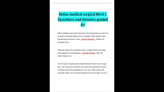 RELIAS MEDICAL SURGICAL RN A QUESTIONS AND ANSWERS GRADED A [upl. by Selemas]