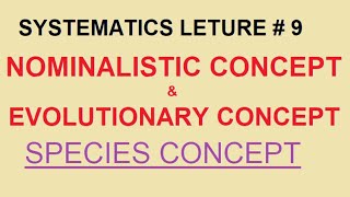 Nominalistic species concept  Evolutionary species concept [upl. by Currie]