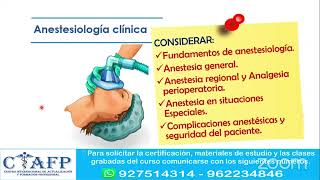 CURSO ANESTESIOLOGÍA CLÍNICA [upl. by Kassaraba]