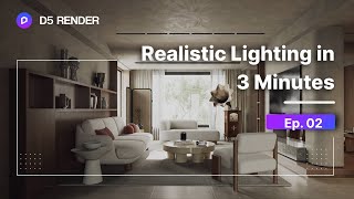 Realistic Interior Lighting in 3 Minutes Tutorial ep02  Living Room Lighting [upl. by Aymer514]