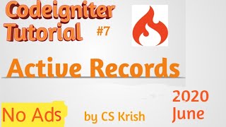 Active Records in Codeigniter in Hindi [upl. by Sito]