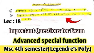 Express fx 5x3x in terms of Legendres Polynomial  Legendres Polynomial Example Lect 18 [upl. by Ennaillek]