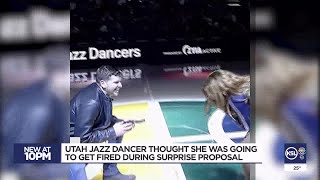 Utah Jazz dancer thought she was going to get fired during surprise proposal [upl. by Anirrehs]