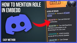 How to mention role in embed discord  Discord  Discord Help [upl. by Erena]