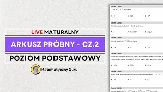 PRÓBNA MATURA Z MATEMATYKI  część 2  LIVE  POZIOM PODSTAWOWY [upl. by Meurer667]