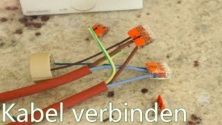 Tutorial Kabel verbinden  Wago Klemmen  in Verbindung mit GU10 Fassung  abisolieren [upl. by Kaehpos]