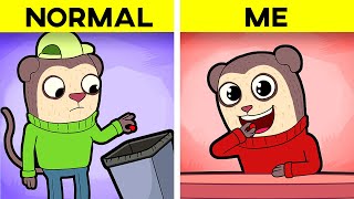 NORMAL PEOPLE VS ME Relatable Meme Compilation [upl. by Nnaeiluj]