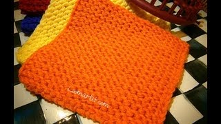 How to Loom Knit an Easy Garter Stitch Square  Flat Panel on round circular straight or long loom [upl. by Adrianna]