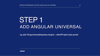 Improve Performance and SEO using Angular Universal [upl. by Annoyt]