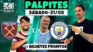 PALPITES E APOSTAS DE FUTEBOL PARA HOJE 31 08 2024  BILHETE PRONTO SÁBADO [upl. by Attehcram459]