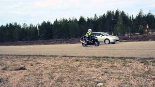 Braking distance a car vs motorcycle 80 kmh [upl. by Reiko]