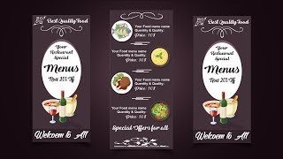 Food Menu Card Design restaurant  Adobe Illustrator [upl. by Suzzy]