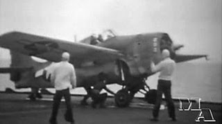 Catapulting off a US Navy Carrier  1944 [upl. by Ayram]