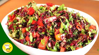 Winter Mischsalat mit Rotkohl  Salat ist so unglaublich lecker  Canans Rezepte [upl. by Pavlov]