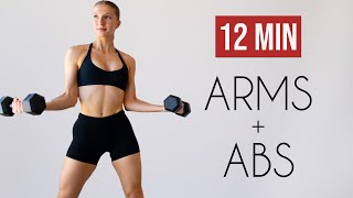 12 MIN STANDING ABS amp ARMS No Repeats No Crunches No Planks [upl. by Ajim]